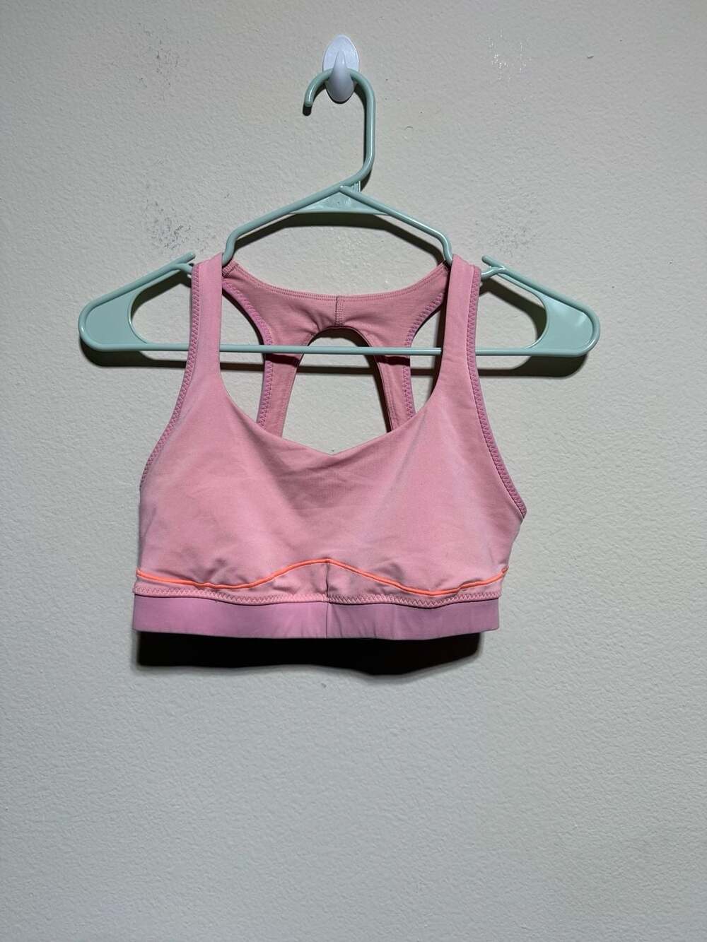 Lululemon Pink Racerback Medium-Impact Sports Bra with Mesh Detail Size 8